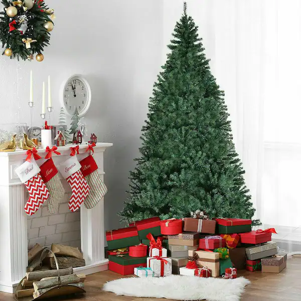 8 ft. Pre-Lit LED Premium Hinged Artificial Christmas Tree with 750 LED Lights and Stand