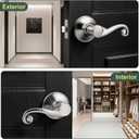 Passage Door Handle - Non-Locking Interior Lever for Hallway & Closet Doors, Modern Curlicue Scroll Design, Right Handed, Satin Nickel, 1 Pack