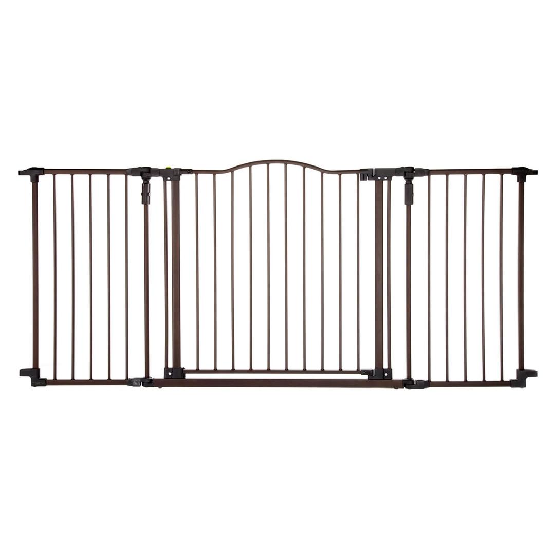 Toddleroo by North States - Deluxe Dcor Safety Gate: Hardware Mounted Extra Wide Metal Baby Gate - Adjustable Child Gate - 38.3 to 72 Inches Wide - 30 Inches Tall - Matte Bronze