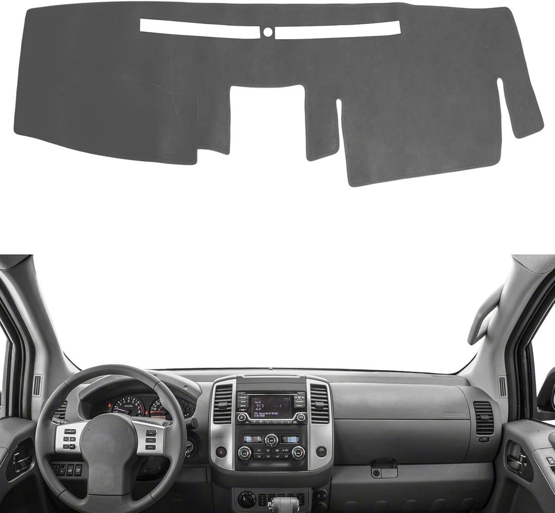 Dash Cover Mat Custom Interior Center Console Compatible with Nissan Frontier 2007-2019,Suzuki Equator 2009-2012 Dashboard Cover Pad Carpet Protector Gray