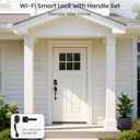 Veise VE017G-H Wi-Fi Smart Fingerprint Front Door Lock Set, Remote App Control, Keyless Entry Deadbolt with Handle, Backlit Keypad, IP55 Weatherproof, Auto Lock, Easy to Install, Matte Black