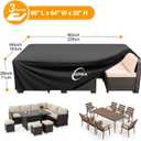 Kipiea Patio Furniture Covers Waterproof Winter, Heavy-Duty Outdoor Furniture Set Covers for Table Chairs, Anti-UV, No Tears or Fading (90" L x 64" W x 28" H)