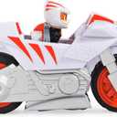 PAW Patrol, Moto Pups Wildcats Deluxe Pull Back Motorcycle Vehicle with Wheelie Feature and Toy Figure