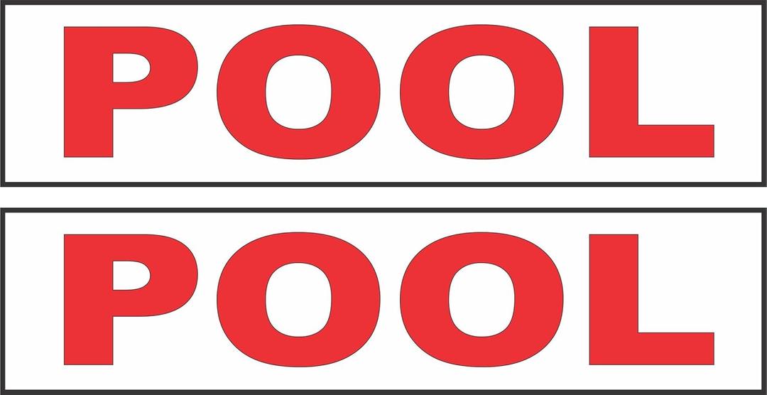 POOL Real Estate Rider Sign Red 10 pcs, 15" length, 4" width