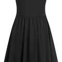 HELYO Women's Summer Dresses Cute V Neck Ruffle Sleeve Cocktail Short Work Casual Dress with Pockets 648 (Black, S)