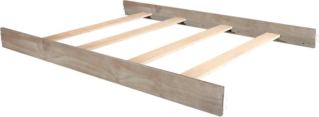 Evolur Stilnovo Mid Century Convertible Crib Wooden Full Size Bed Rail I Lasting Quality, Windsor Oak Grey