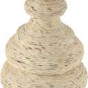 Deco 79 Seagrass Handmade Decorative Vase Wrapped Centerpiece Vase with Abstract Bubble Shape, Vase for Home Decoration 10" x 10" x 14", Beige