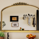 Wall Mirror, Vintage Carved Bathroom Mirror 24" x 36" Antique Metal Frame Wall Mirror for Bedroom, Living Room, Entryway, Fireplace, Hallway, Bronze