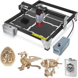 LASER TREE 80W Laser Engraver, 10000mW(10W) Laser Output Laser Engraving Cutter with Air Assist Pump & Magnetic Pad Kit, Built-in FAC, Eye Protection Laser Engraver for Wood Acrylic, Leather, Class 4 (LT-K1 MINI 10W KIt)