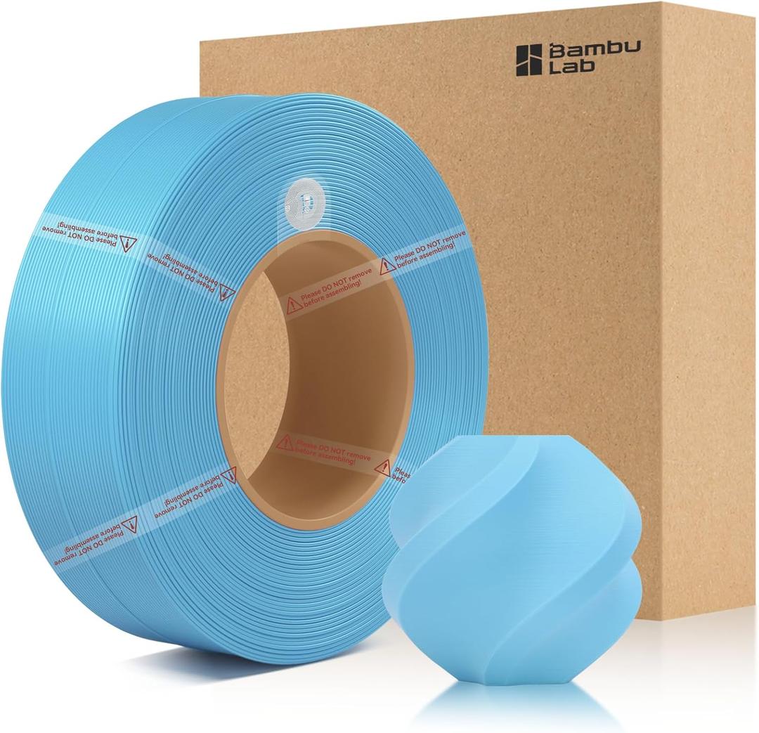 Bamboo1.75MM PLA Matte Refill Filament High Toughness High Speed &Easy Printing Eco Friendly with RFID for Bambu Lab A1,X1,P1 AMS 1KG +/- 0.03mm (Without Spool) (Sky Blue 11603)