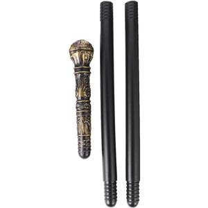 Healifty 3Pcs Halloween Walking Cane, 30in Cosplay Walking Cane, Halloween Party Theme Party Supplies, Halloween King Queen (31in)