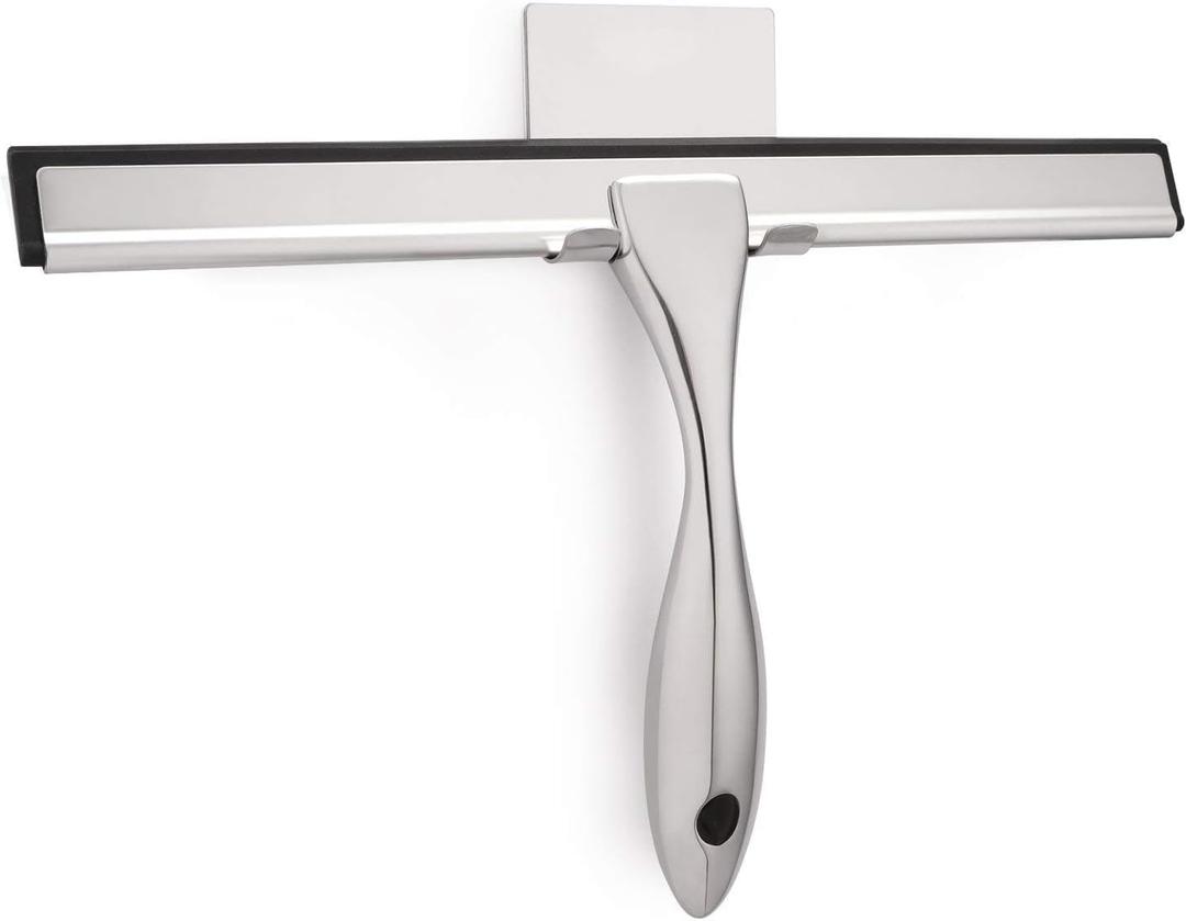 Hiware All-Purpose Shower Squeegee for Shower Doors, Bathroom, Window and Car Glass - Stainless Steel, 12 Inches, Silver