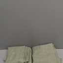 Sage Green Pinch Pleated Cafe Curtains 24 Inches Long 2 Panels Back Tab Pleat Rings Half Kitchen Window Curtain Over Sink Short Linen Semi Sheer Farmhouse Tiers Drapes for Bathroom RV 30x24 in Long