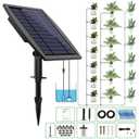 Solar Automatic Drip Irrigation Kit System, JIYANG Solar Powered Auto Easy DIY Watering Device Supported Pots Plants, 12 Timing Modes with Anti-Siphoning Device (Supported 20-30 Pots, 12 Timing Modes)
