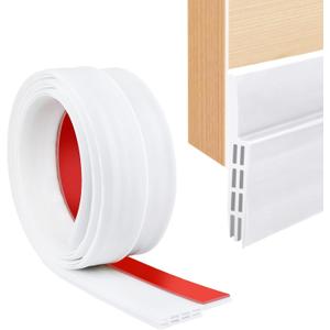 SUNMON Silicone Door Draft Stopper  39 inches Door Seal Strip for Under Door Seal Gap Interior & Exterior Doors Weather Stripping Soundproof White (White 1M/30in)