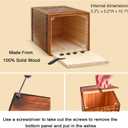 Deer Carving Wood Urns for Human Ashes Adult Man - 250 Cubic Inch Cremation Urn Box for Ashes Adult Male, Funeral Memorial Decorative Urn with Satin Bag