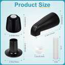 Matte Black 3 Piece Shower Knob and Bath Tub Spout Kit, for Price/Pfister Verve 3 Handles and Tub Shower Faucet, Includes 3× Shower Knob, 3× Flange Base, 1× Tub Spout for 1/2" IPS, 3/4" IPS Pipe