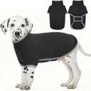 Yternal Fleece Dog Sweater with Turtleneck, Cozy Lightweight Pullover Dogs - Stretchy Soft Thermal Wear for Puppy Small Medium Large Breeds Darkgrey S