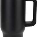 Sursip 40 oz Tumbler with Handle and Flip Straw, 100% Leakproof Lid Insulated Cup Stainless Steel Water Bottle for Cold Drinks Travel Mug, BPA-Free, Dishwasher Safe (Black)