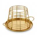 Gold Wire Beverage Dispenser Stand