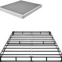 Box Spring, Queen Size Bed Frame with Washable Fabric Cloth, Heavy Duty Metal Frame for Queen Bed, 5 in Mattress Foundation, 3500 lbs Max Weight Capacity, Easy Assembly, 79.1L x 59.6W x 5.1H in