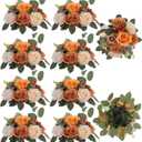 BLOSMON Terracotta Flowers for Wedding Centerpieces: 10 Pcs Artificial Rose Flower Balls Table Decorations - Fall Fake Silk Kissing Floral Arrangements for Home Party Event DIY Decor