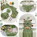 6 Pack Sage Green Cheesecloth Table Runner 10FT Long Easter Spring Boho Gauze Table Runner Rustic Sheer Runner for Spring Wedding Bridal Baby Shower Birthday Party Table Decor Easter Decorations
