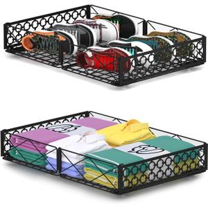 NADAMOO Under Bed Storage with Wheels, 2 Pack Rolling Under Bed Storage Containers Foldable Metal Under the Bed Organizer Bins for Bedroom Clothes Shoes Blankets