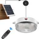 Solar Ceiling Light Motion Sensor, Dimmable 6000K/4000K/3200K 5 Modes Daytime Solar Shed Lights with ON Off Switch & Remote Solar Lights Indoor/Outdoor for Home Barn Shop Porch (1 Pack)