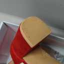 High Heels Chunky Platform Heels for Women Ankle Strap Comfy Open Toe Block Heeled Sandals Party Prom Wedding Dress Pumps (8, Red Suede)