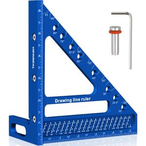 Quick-Set 3D Measuring Square - Multi-Angle Carpenter's Tool with Angle Pin for Woodworking,Imperial Line Ruler, Essential Woodcraft Layout Aid, Blue Quick-Set 3D Measuring Square - Multi-Angle Carpenter's Tool with Angle Pin for Woodworking,Imperial Line Ruler, Essential Woodcraft Layout Aid, Blue