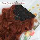 Clip in Hair Extensions 6 PCS Natural Soft Hair Blends Well Hair Extensions 20 Inch Auburn Long Wavy Hairpieces for Women