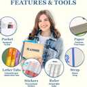 19 Months Planner, 2026 Weekly & Monthly Planner, 8.5"11" Daily Weekly Monthly Calendar Planner, June 2025-Dec 2026 Organizers with Habit Tracker for School & Office, Colored Tabs, Stickers, Pocket, Ruler Bookmark-Beige