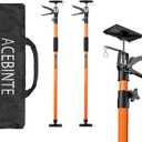 2PK Steel Telescopic Adjustable 3rd Hand Support System, Supports up to 154 lbs, Extends from 49 Inch to 114 Inch for Construction Rods, Cabinet Jacks, Cargo Bars, Drywalls