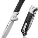 NedFoss ELF Pocket Knife, 3.3" D2 Blade EDC Knife with G10 Handle, Flipper Open, Deep Carry Pocket Clip, Lightweight Slim Utility Folding Knives for Men Women