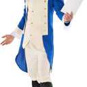 Morph George Washington Costume For Adults With Wig - Colonial Mens Costume - Historical Dress Up Outfit, (Large)