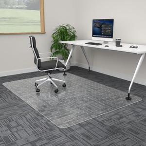 100pointONE Extra Large Office Chair Mat for Carpet, 46" x 72" Clear Desk Chair Mat for Low Pile Carpeted Floors- Easy Glide Plastic Floor Mat for Office Chair on Carpet