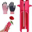 2 x Professional Rose Stem Thorn Stripper & Leaf Remover Tool - Efficient Floral Cleaner for Home Gardening & Flower Shops - Upgraded Design for Easy Floral Arrangements (Red)
