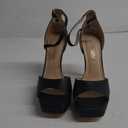 DREAM PAIRS Women's Stiletto High Heels Platform Ankle Strap Square Open Toe Dress Sexy Sandals (7.5, Black-pu)