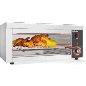 Salamander Broiler, 1500W Electric Cheese Melter w/ 550F Heating and Stainless Steal Body, Commercial Broiler w/Removable Crumb Tray, Salamander Grill For Pizza, Grill Steaks, Sandwiches (Sliver)