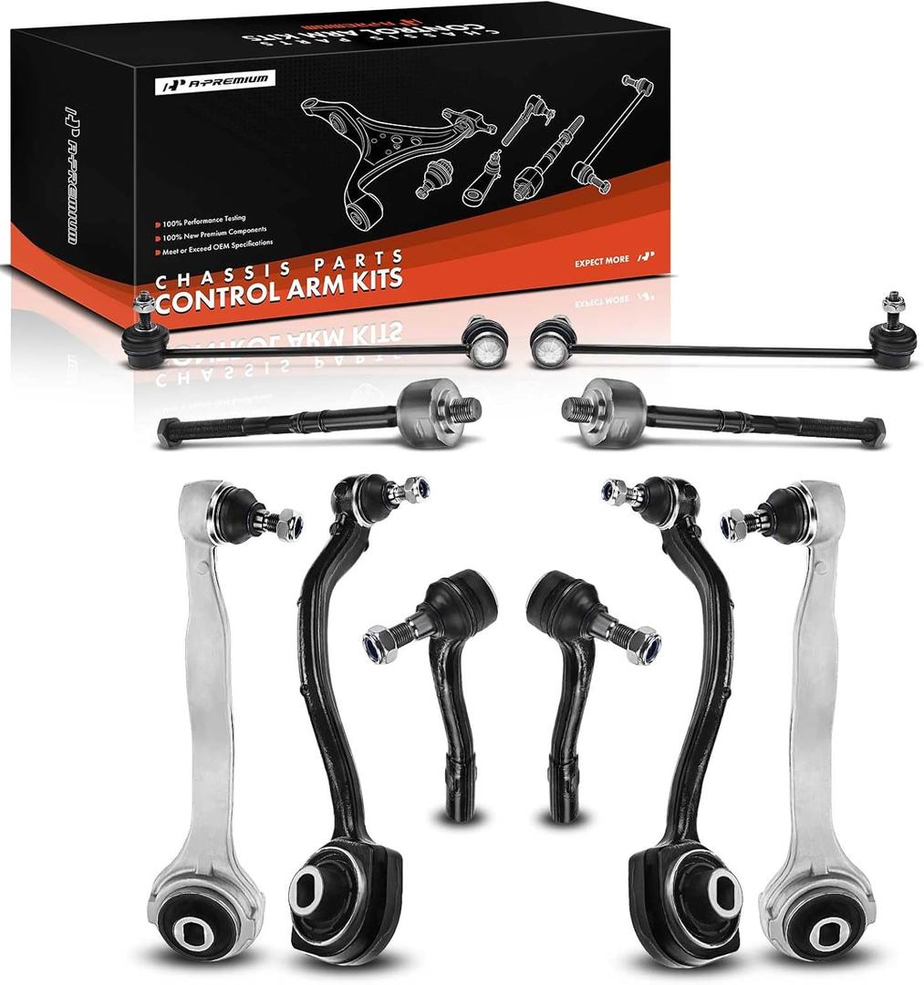A-Premium Set of 10, Front Lower Forward & Rearward Control Arm, Sway Bar Link, Inner Outer Tie Rod End, Compatible with Mercedes-Benz C230 C240 C280 C320 C350 01-07, CLK320 CLK350 CLK500 CLK550 03-09