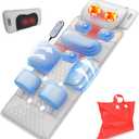 Full Body Massage Mat with Heat,Back Massage Pad with Movable Shiatsu Neck Massager for Bed Sofa,3D Airbags Body Stretching & Lumbar Traction,Portable & Foldable,Gifts for Men Women