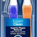 Oral-B Pulsar Pro-Health Expert Clean, Battery electric toothbrush, 2 count MEDIUM toothbrush pack, removes plaque, travel essentials tooth brush