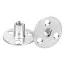 uxcell M8 Brad Hole Tee Nut, 15pcs Carbon Steel Round Base Screw-in T-Nuts Furniture Hardware Flange Female Thread Insert Nuts