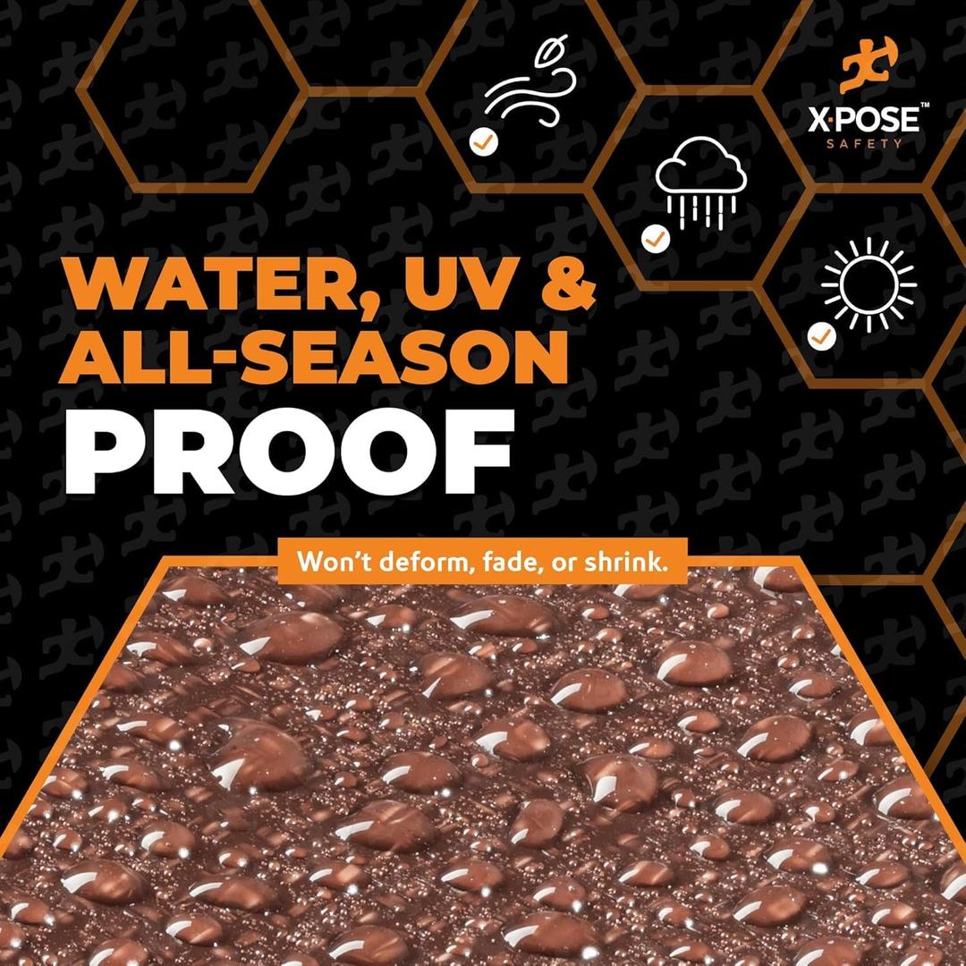 Xpose Safety 70×90in Brown/White Ultra Heavy Duty Tarp -  Heavy Duty Waterproof - Extra Large, Waterproof Tarp Cover Rain Camping,Tent Tarp,UV Protection,Reinforced Corners