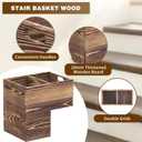 Wooden Stair Basket Organizer with Handles for Indoor Stairs(300mm Wide)
