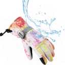 Ski Gloves for Men Women Kids - Waterproof Thermal Winter Snow Gloves, Touchscreen Compatible for Skiing, Snowboarding, Cold Weather, Parent-Child Outdoor Activities (S(Fits kids 8-10), Colorful)