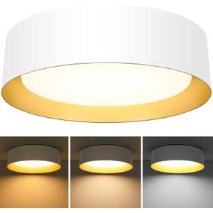 BrightHome Flush Mount Ceiling Light White, 25W LED Ceiling Light Fixture 250W Equivalent, CCT Adjustable 3000K 4000K 5000K, 13in Modern Dimmable Flush Mount Light Fixture for Bathroom Hallway