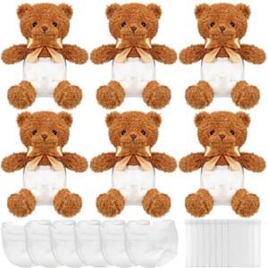 6 Sets Bear Blindfolded Diaper Changing Baby Shower Games Baby Dolls Diapers for Bridal Shower Gender Reveal Games Prizes Gifts for Adults Boys Girls (Tan)