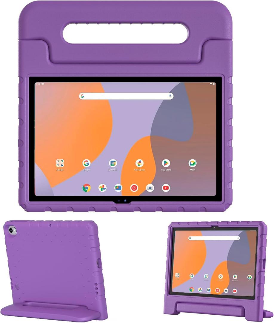 Kids Case for Onn 10.1 Tablet Case 2024 Gen 4(Model:100135925),EVA Shockproof Lightweight Handle Stand Cover for Onn Tablet Case,Purple